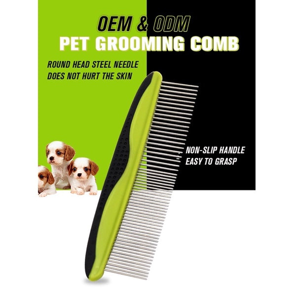 Pet Steel Comb with Rubber Handle