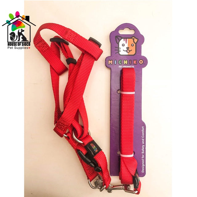 Michiko Nylon Dog Leash w/ Harness Set