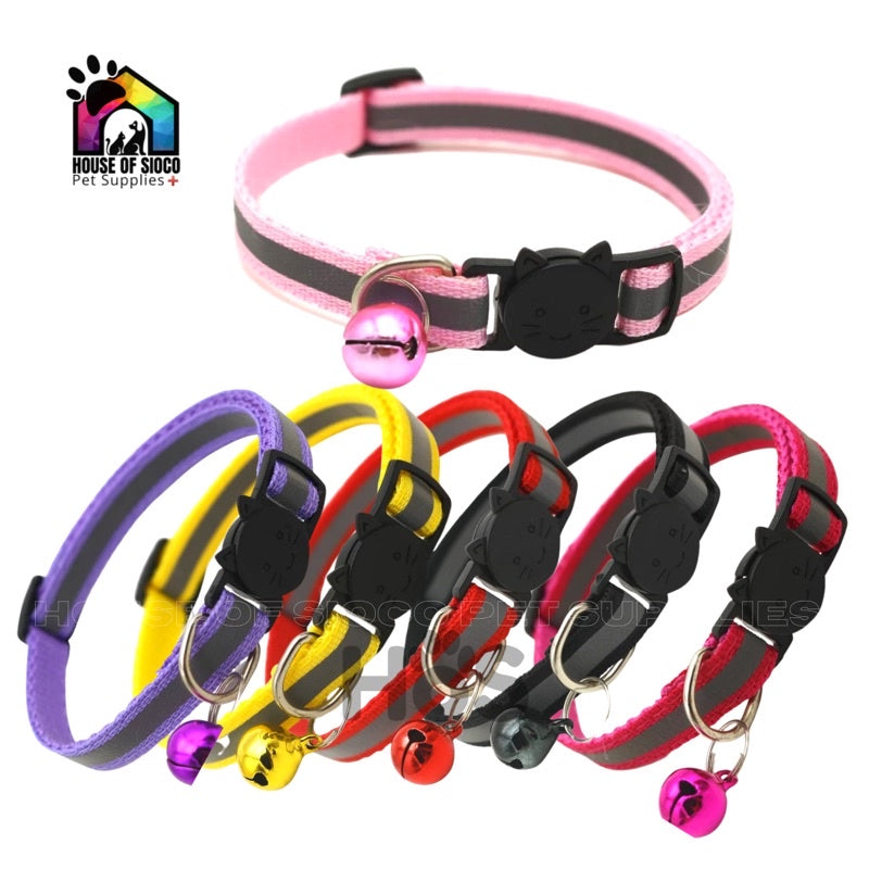 Pet Collar Reflective w/ Cat Design Lock 1cm