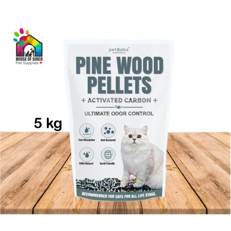 Pet Plus Pine Wood Pellets Charcoal Cat Litter 5kg