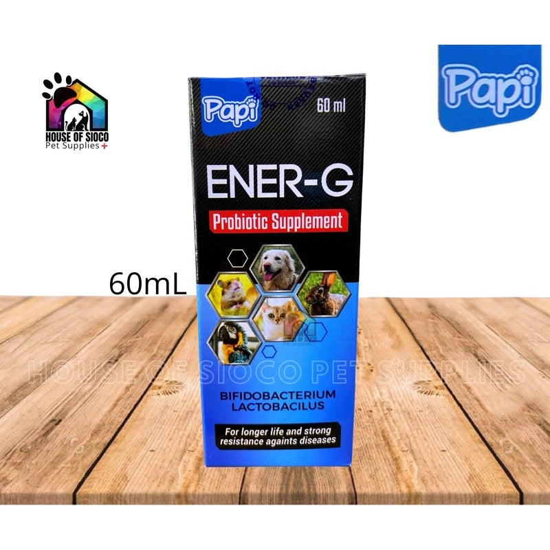 Papi Ener-G Probiotic Food Supplement For Pets 60ml