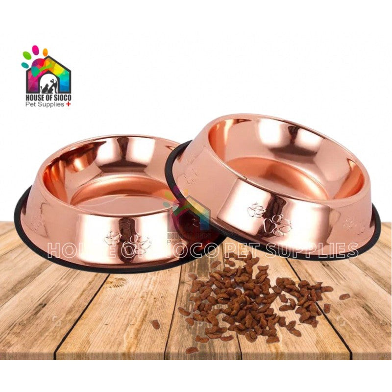 HOS Rosegold Stainless Pet Bowl (Small, Medium)