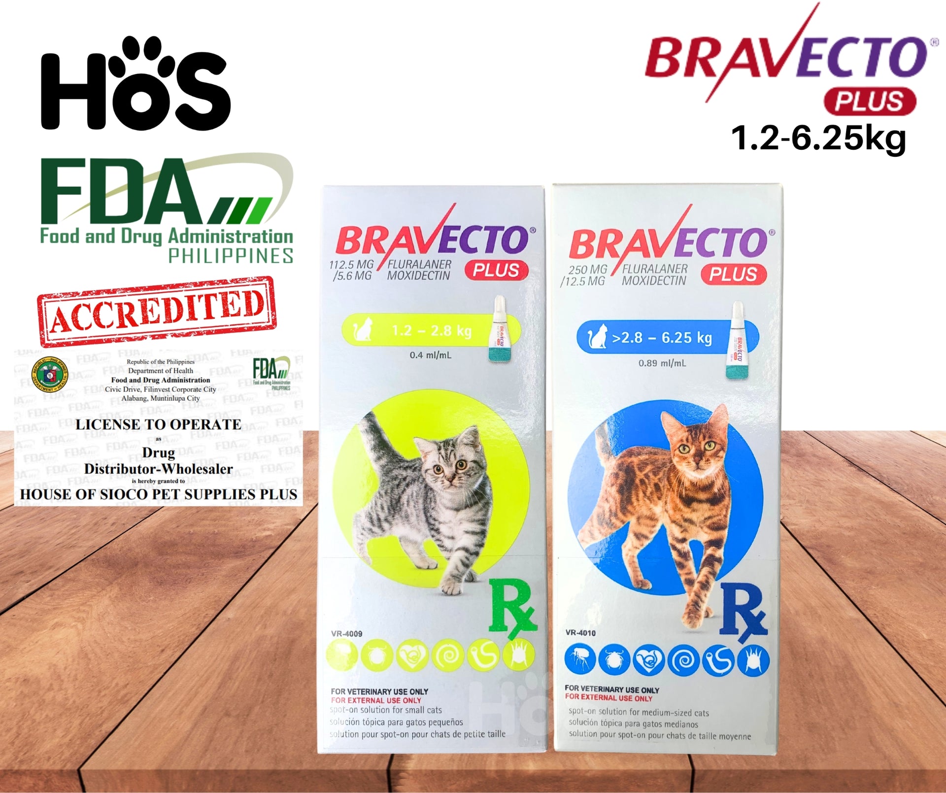 Bravecto Plus Spot on Solution for Cats 1.2-6.25kg (1applicator)