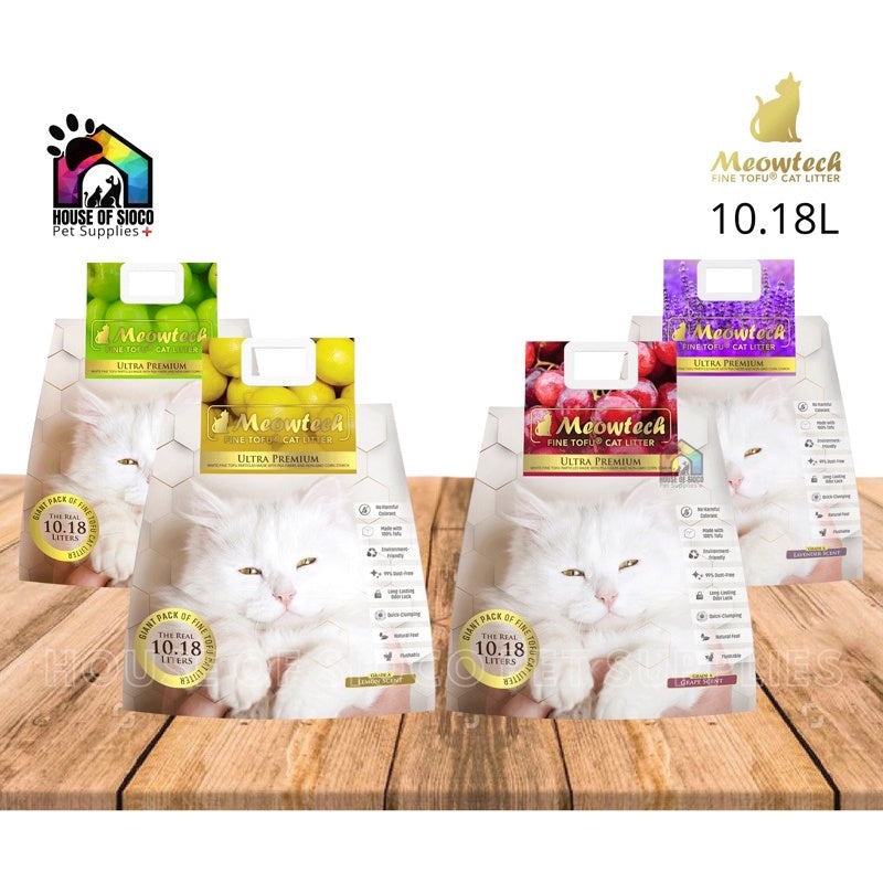 Meowtech Ultra Premium Fine Tofu Cat Litter 10.18L (4.5kg)
