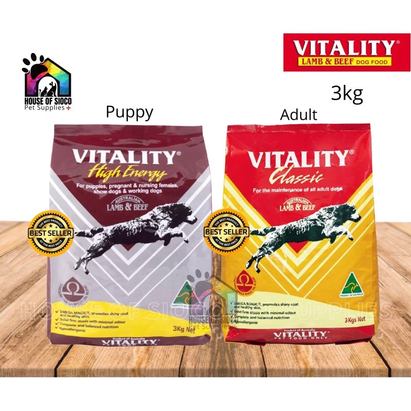 Vitality Puppy and Adult Dog Dry Food 3kg