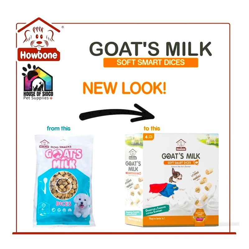 Howbone Goat’s Milk Soft Smart Dices Dog Treats (4x45g)