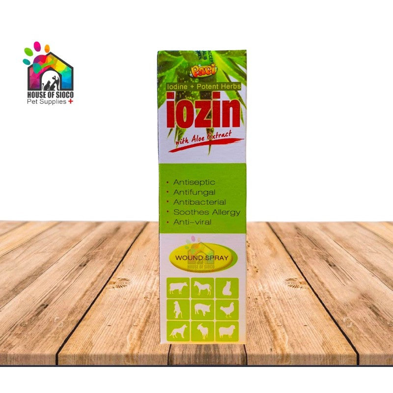 Papi Iozin Wound Spray w/ Aloe Vera For Pets 120ml