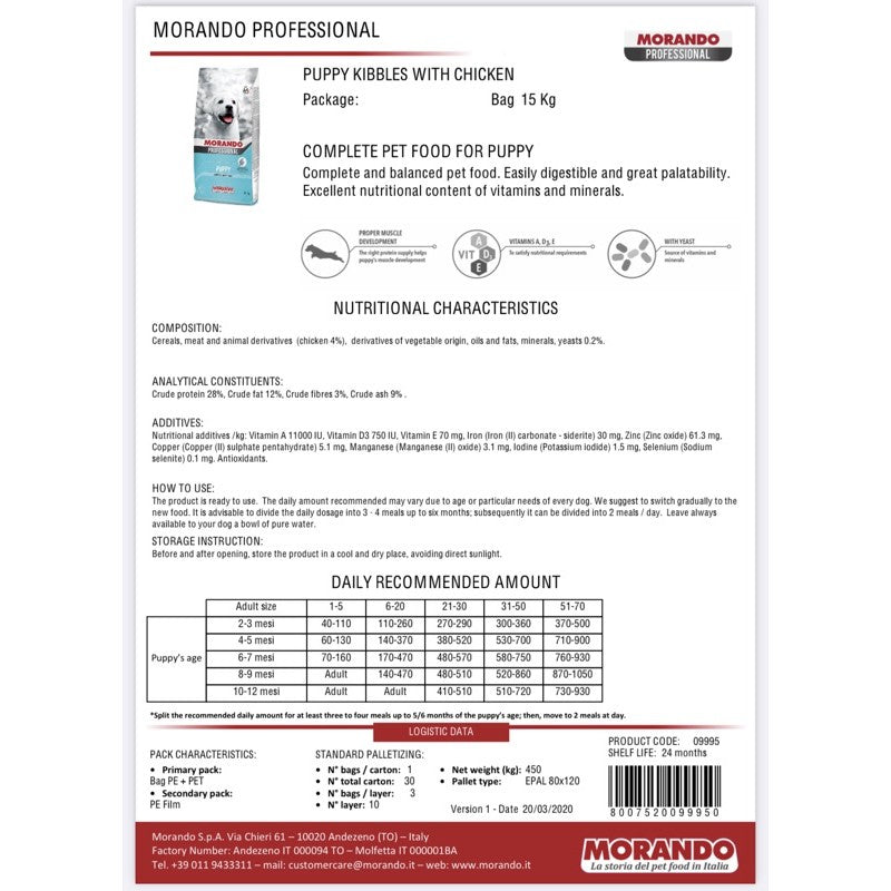 Morando Professional Puppy Dry Food 15kg