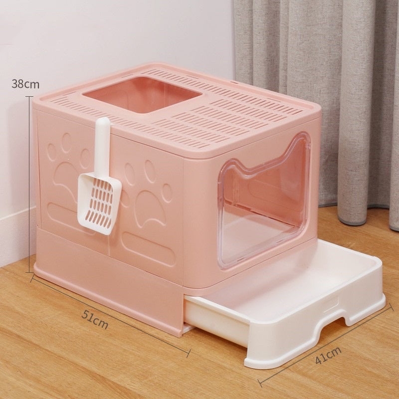 Collapsible Cat Litter Box with Scooper