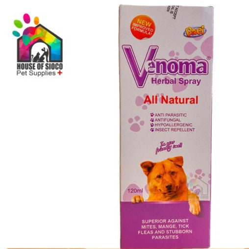 Papi Venoma Anti-Parasitic Herbal Spray For Pets 120ml