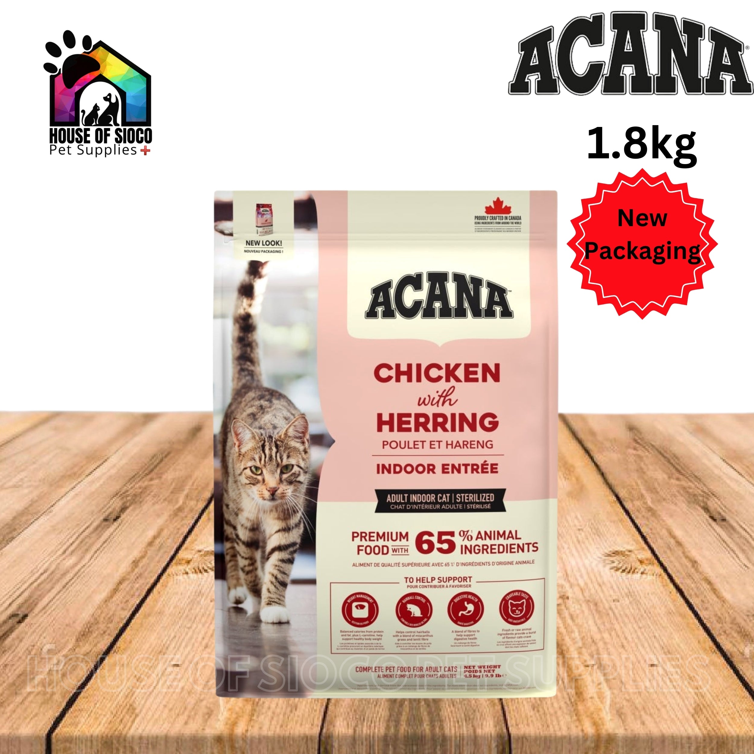 Acana Indoor Entrée Dry Adult Cat Food 1.8kg