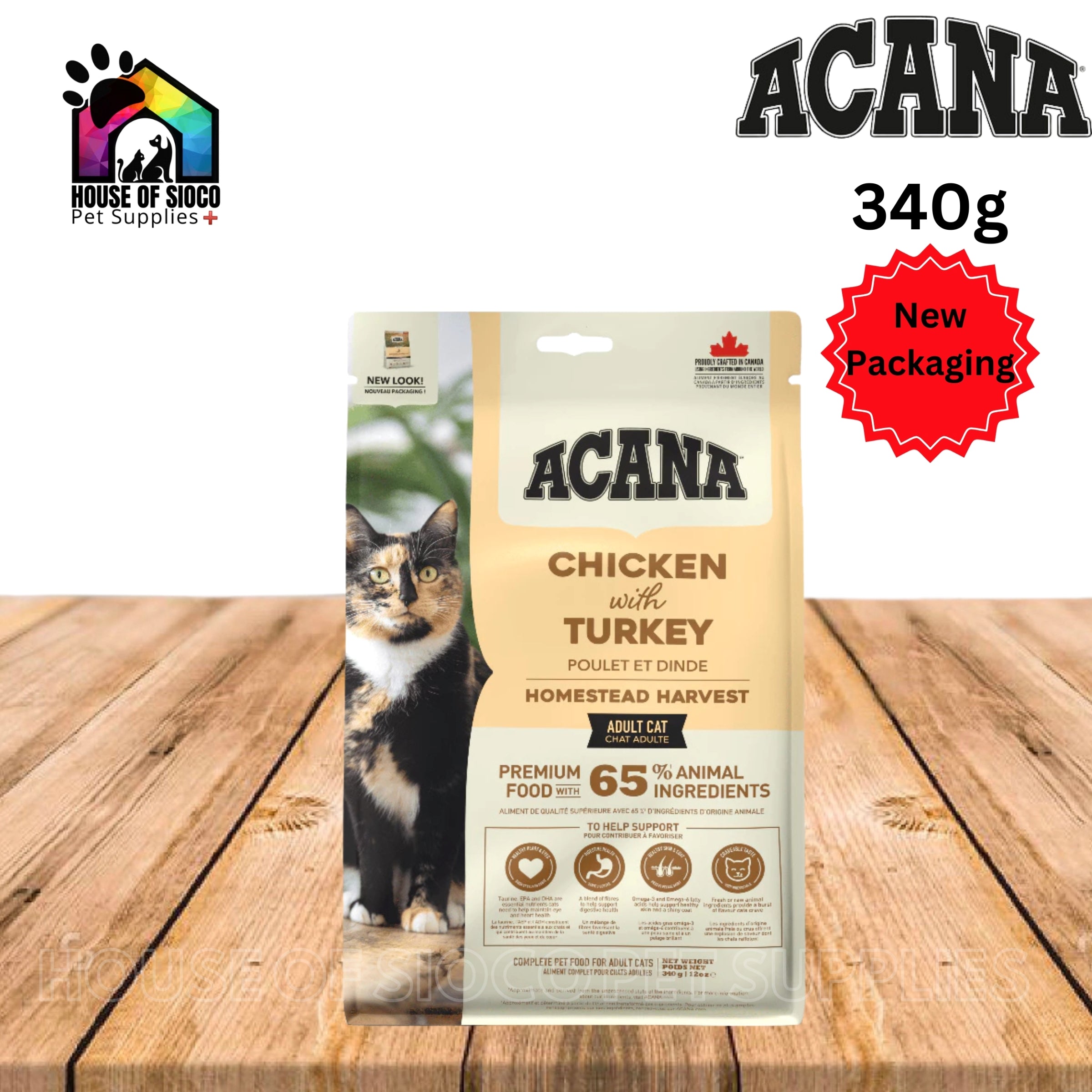 Acana Homestead Harvest Dry Adult Cat Food 340g