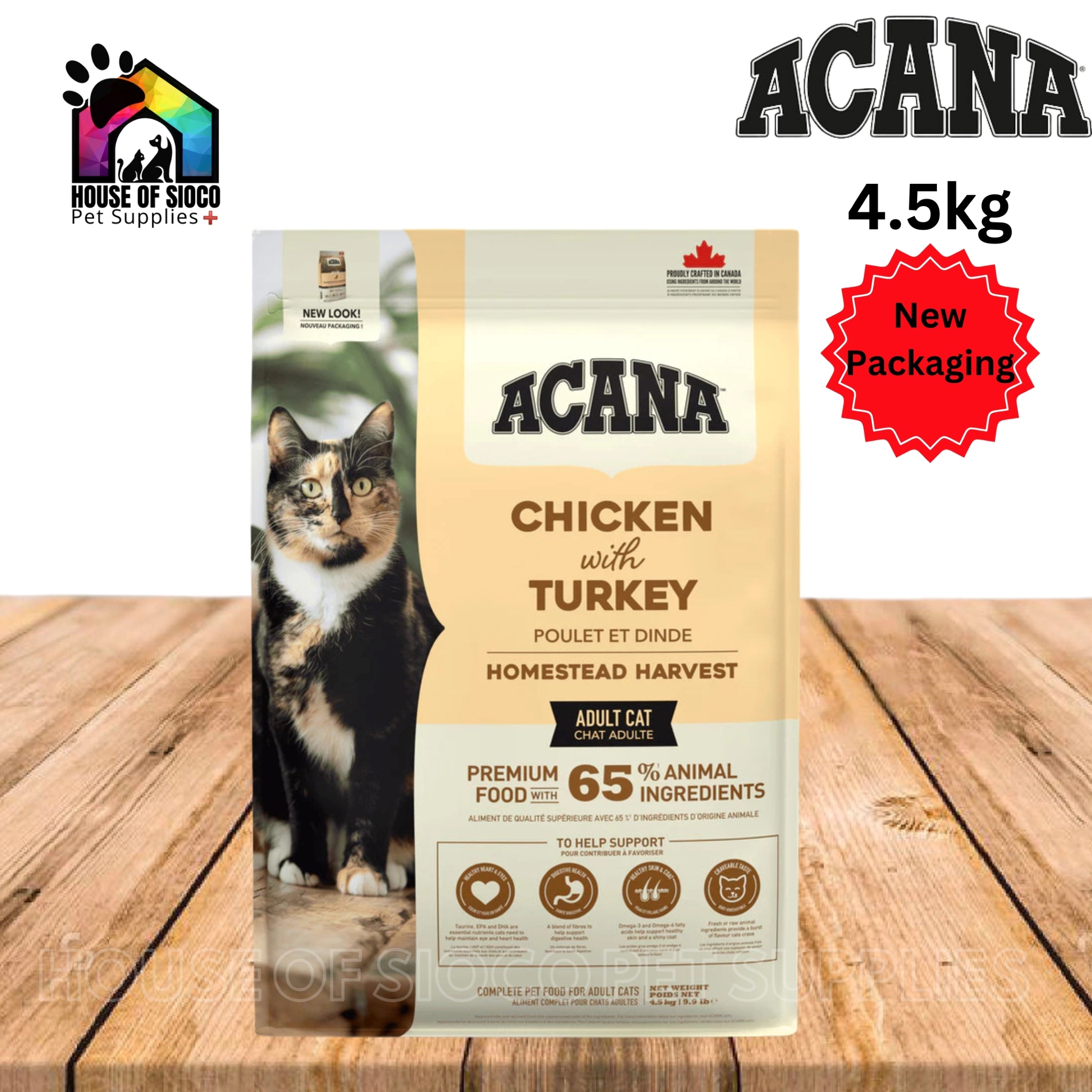 Acana Homestead Harvest Dry Adult Cat Food 4.5kg