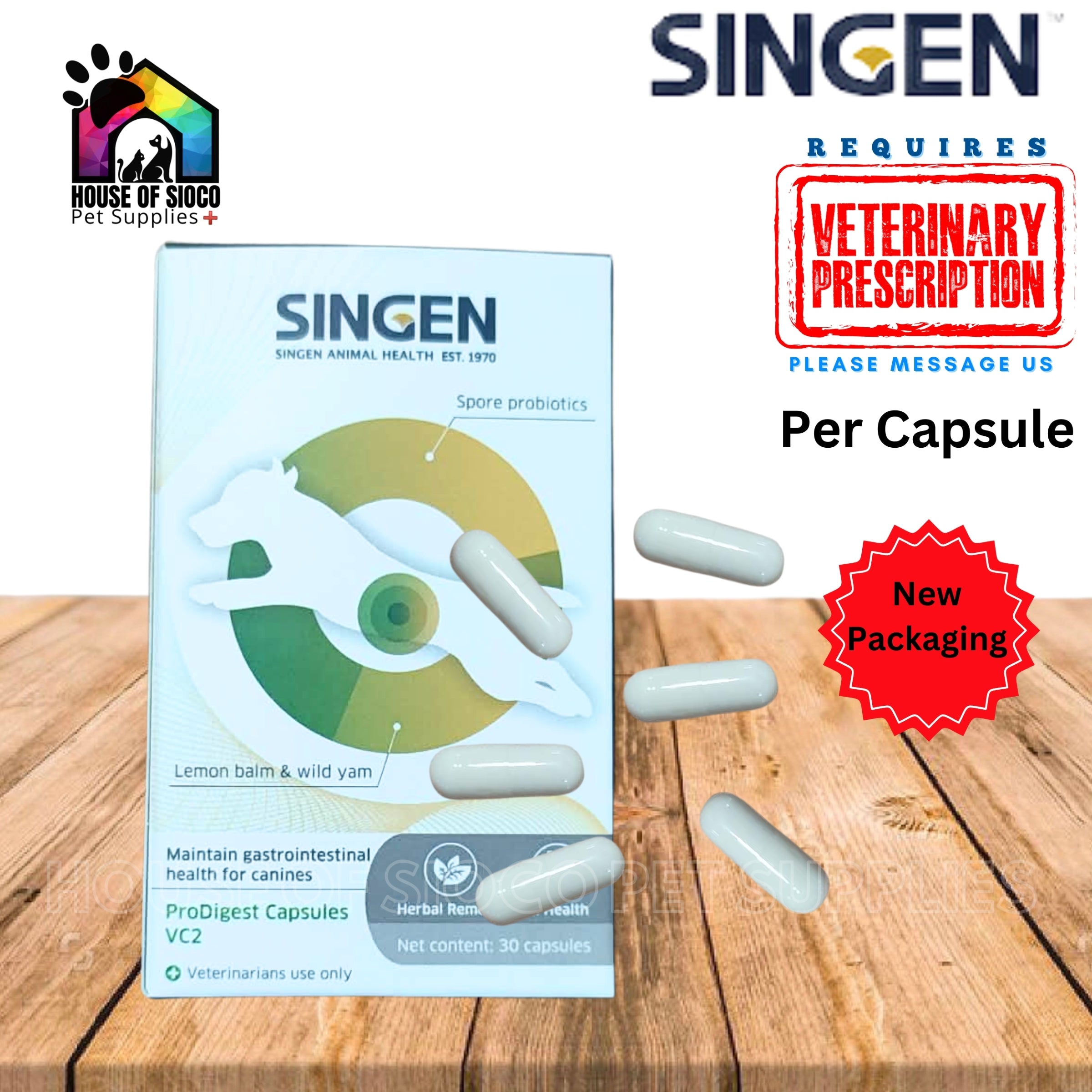 Singen ProDigest Capsule For Dogs Per Capsule (PRESCRIPTION REQUIRED)