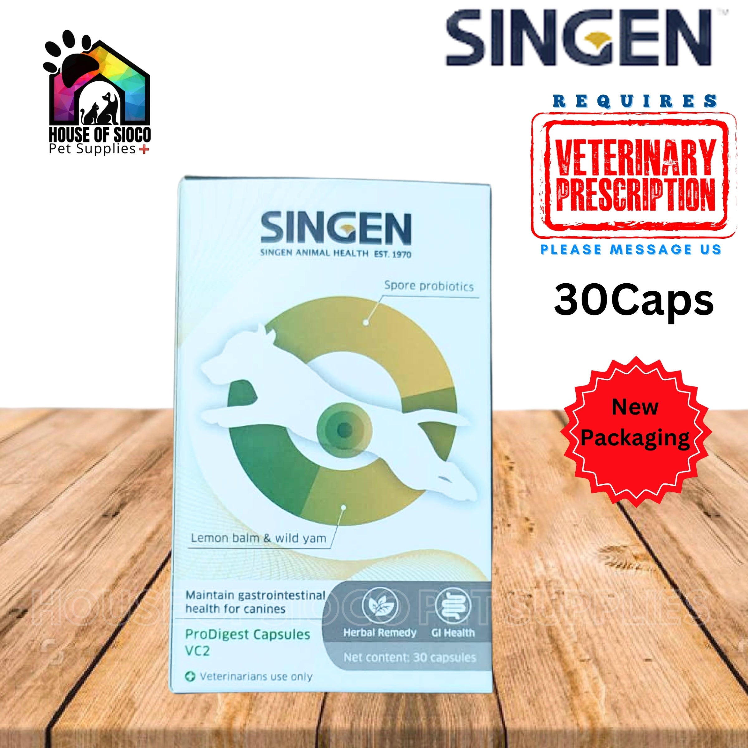 Singen ProDigest Capsule For Dogs 30Caps/Box (PRESCRIPTION REQUIRED)