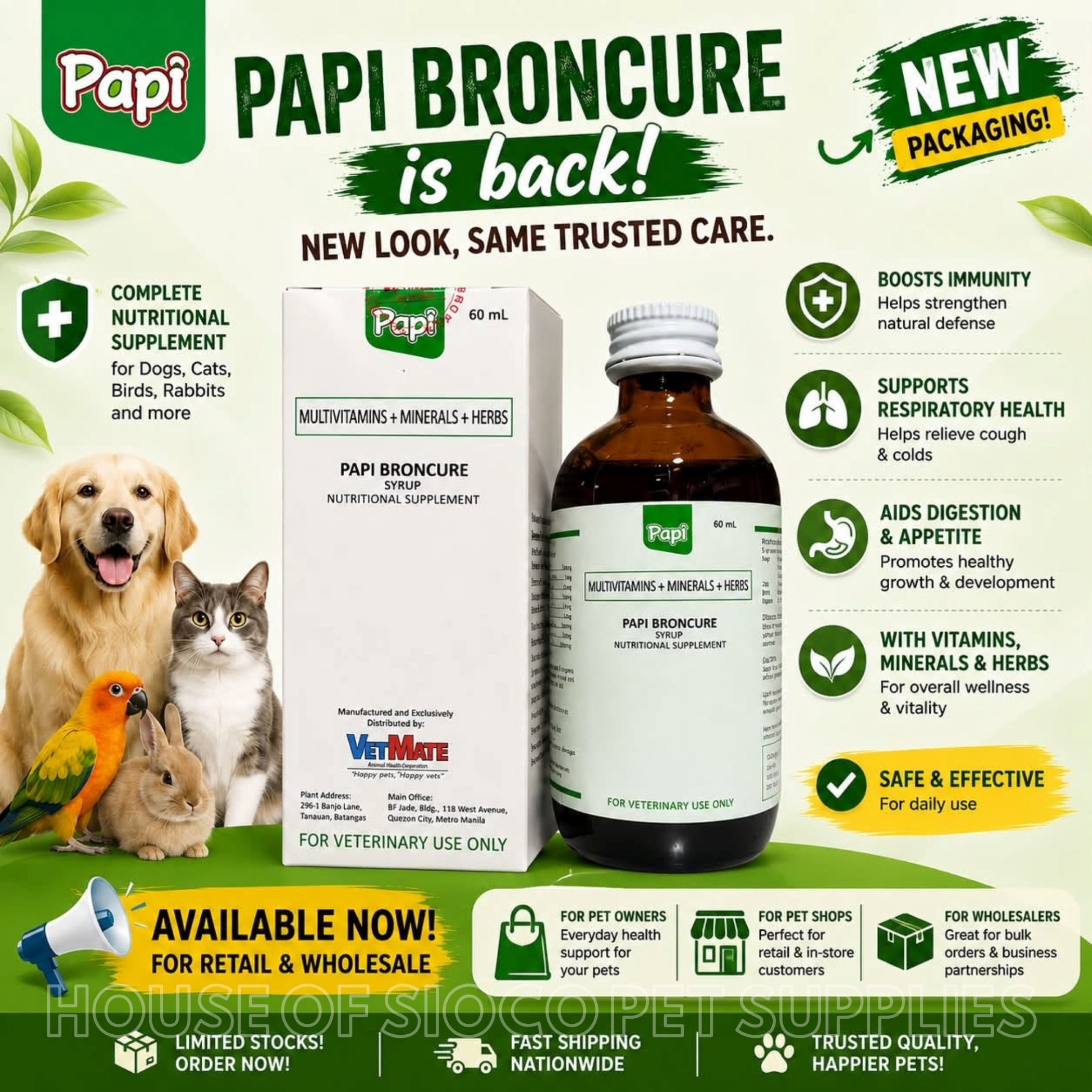 Papi Broncure For Pets 60ml