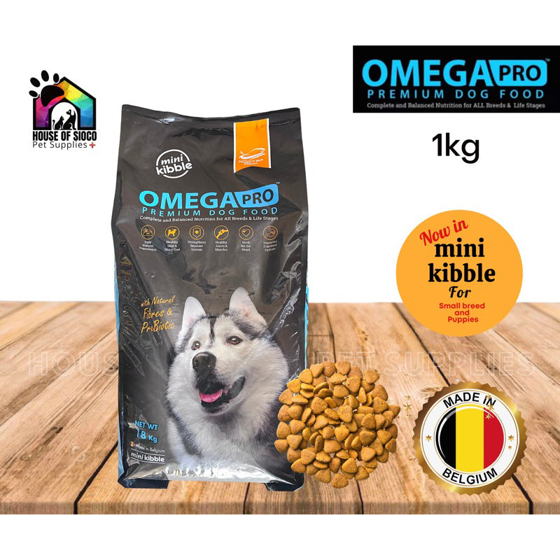 Omega Pro Premium Dry Dog Food (Mini Kibbles) 1kg