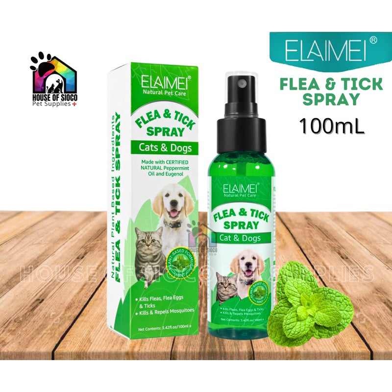 Elaimei Tick and Flea Spray For Cat and Dogs 100ml