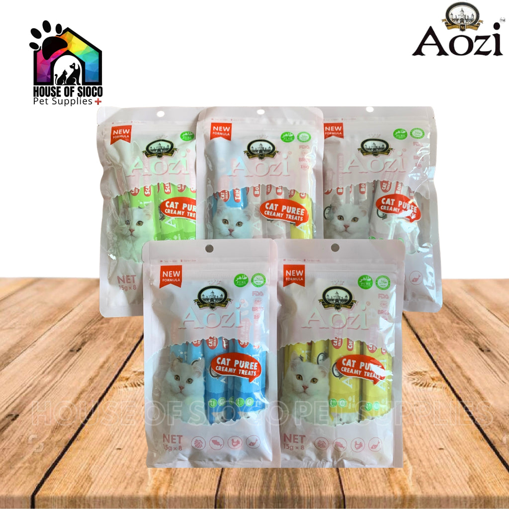 Aozi Cat Puree Creamy Treats 15gx8