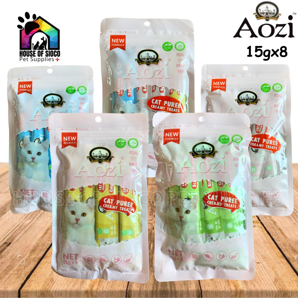 Aozi Cat Puree Creamy Treats 15gx8