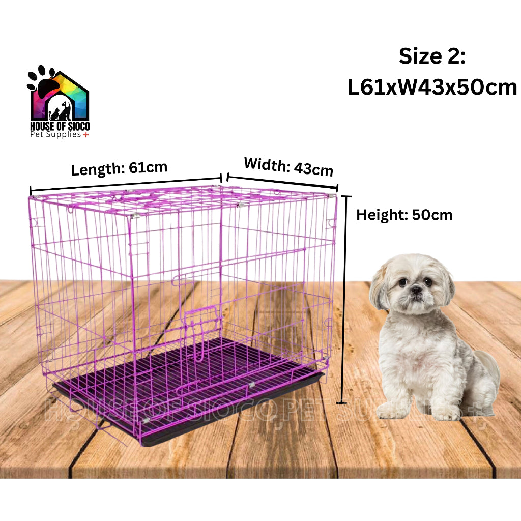 Foldable Pet Cage With Poop Tray Size 2