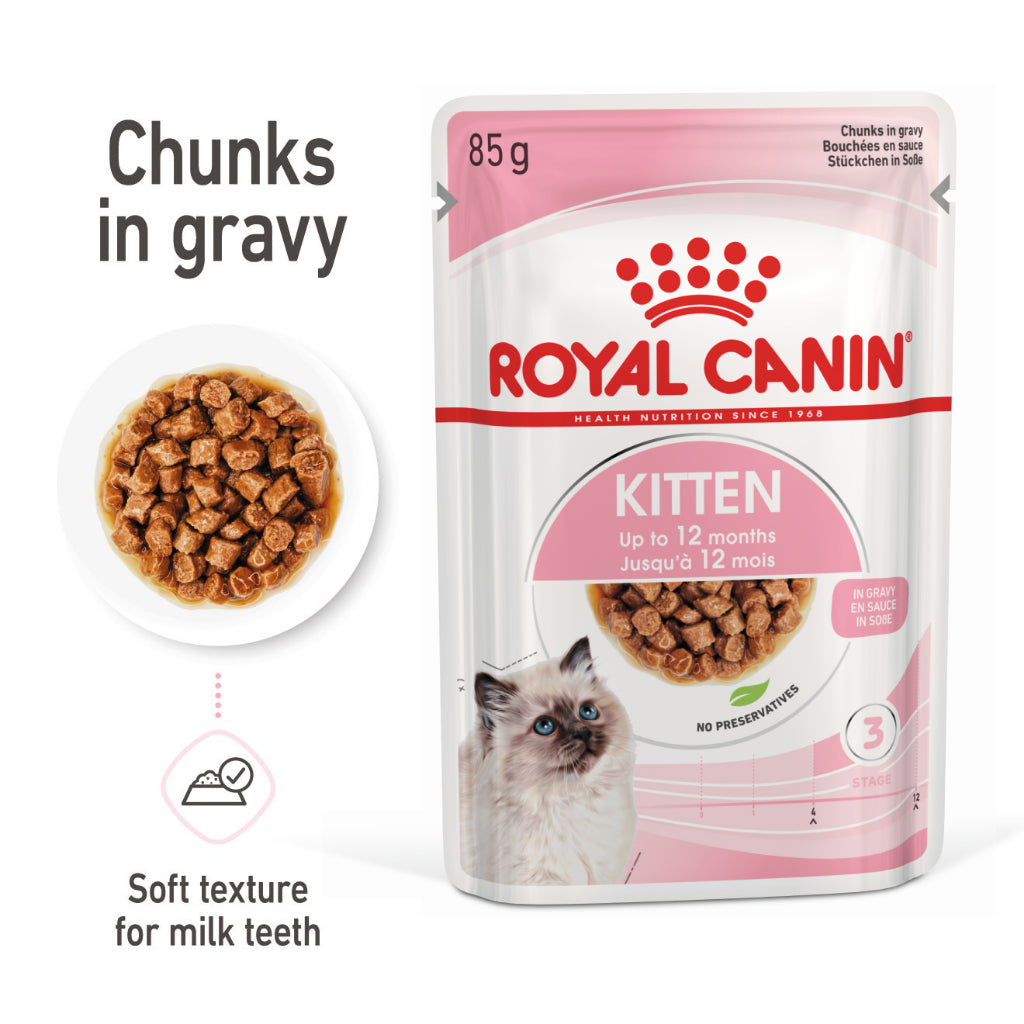 Royal Canin Kitten Gravy (85g) Wet Cat Food - Feline Health Nutrition