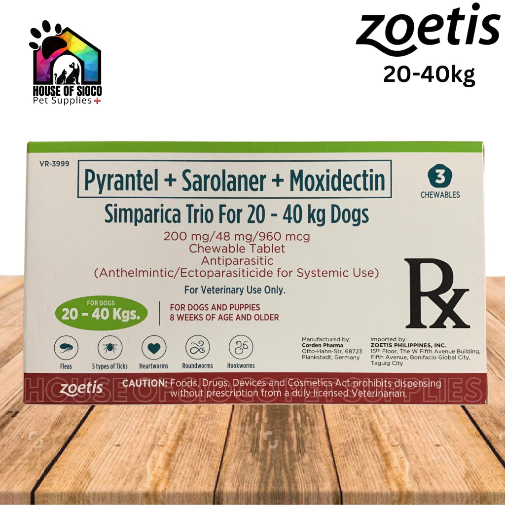 Simparica Trio Chewables For Dogs 20-40kg