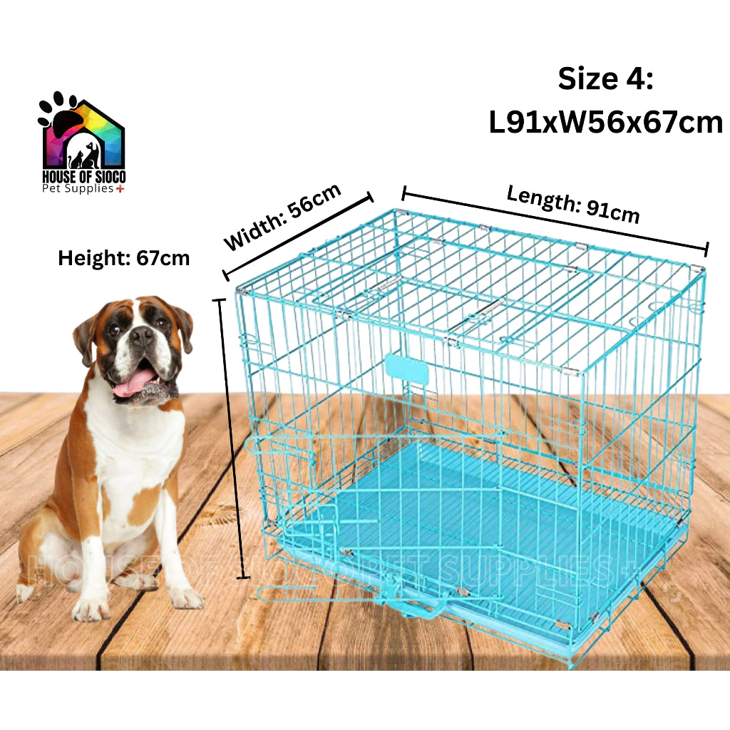 Foldable Pet Cage With Poop Tray Size 4