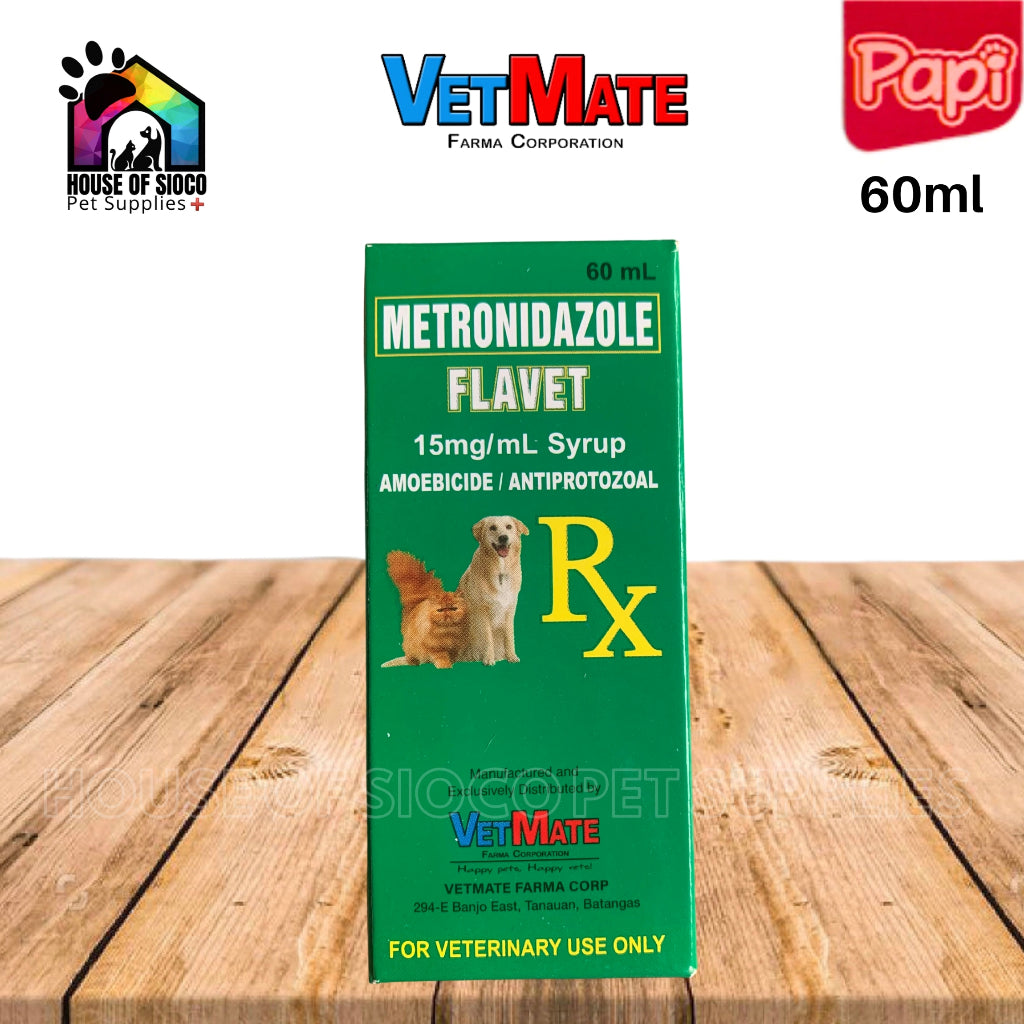 Papi Flavet Amoebicide / Antiprotozoal Syrup For Pets 60ml