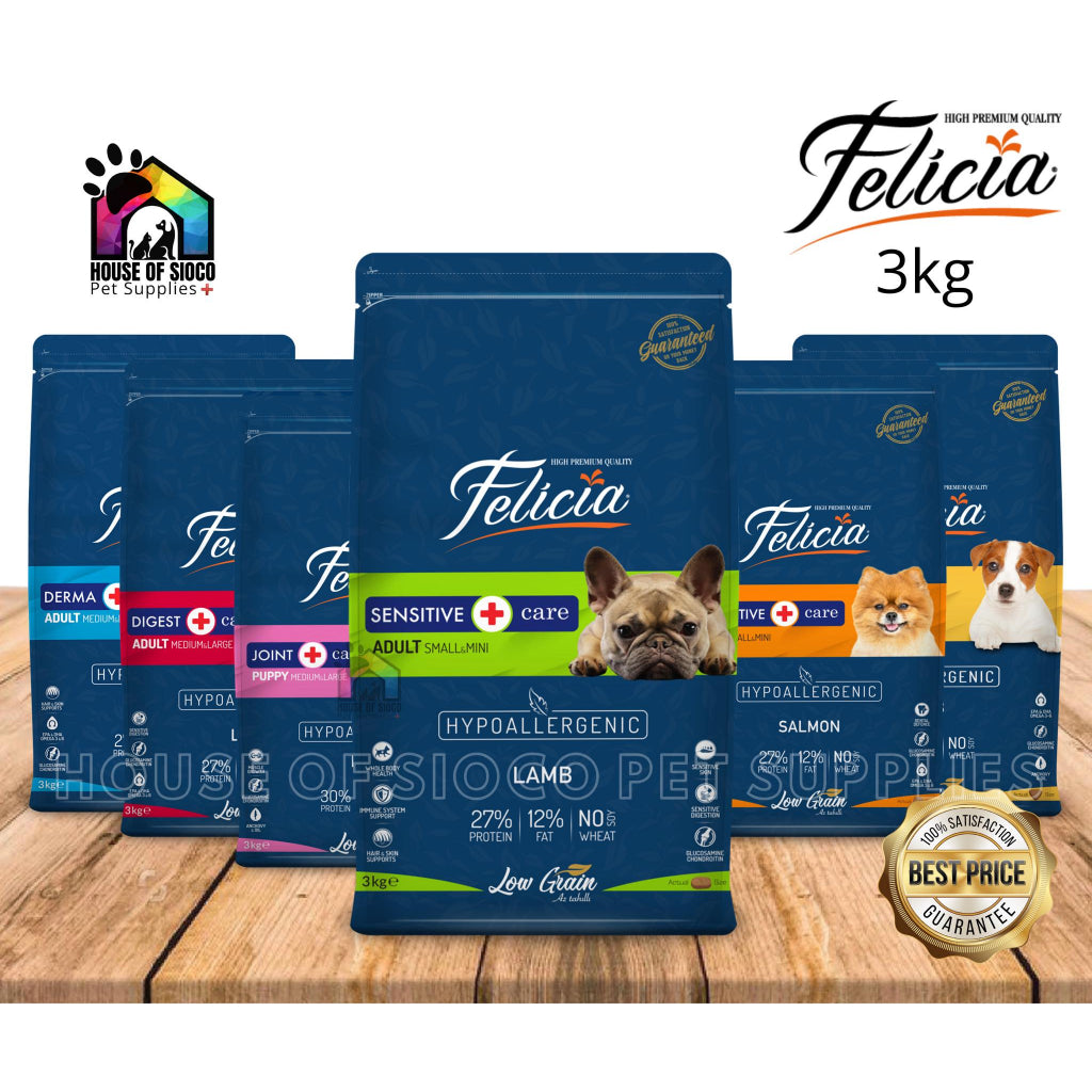 Felicia Hypoallergenic Low Grain Dry Food For Dog & Puppy 3kg
