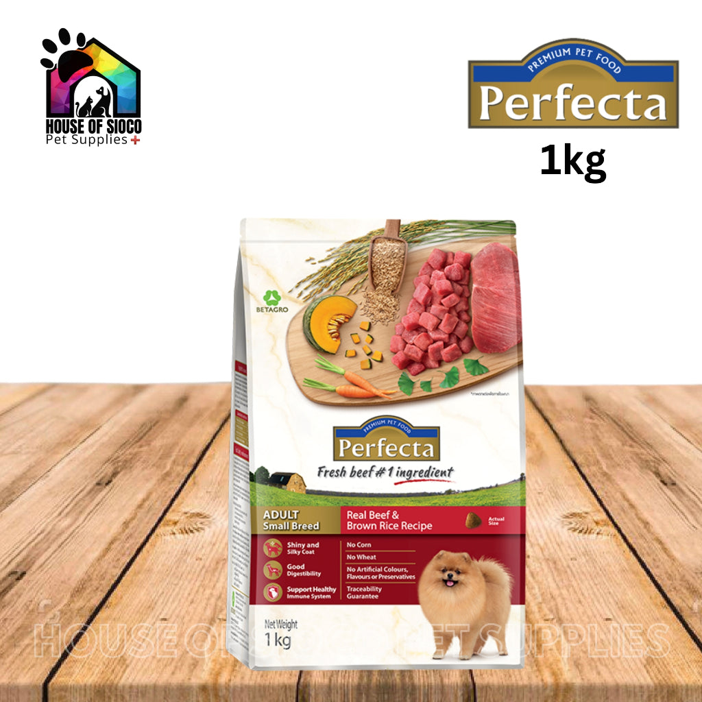 Perfecta Adult Small Breed (Beef And Brown Rice Formula) Dry Dog Food 1kg