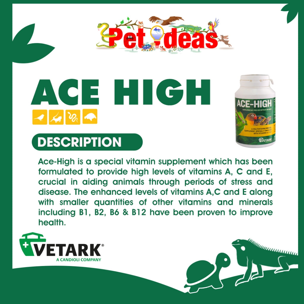 Vetark Ace-High For Reptiles And Birds 100g