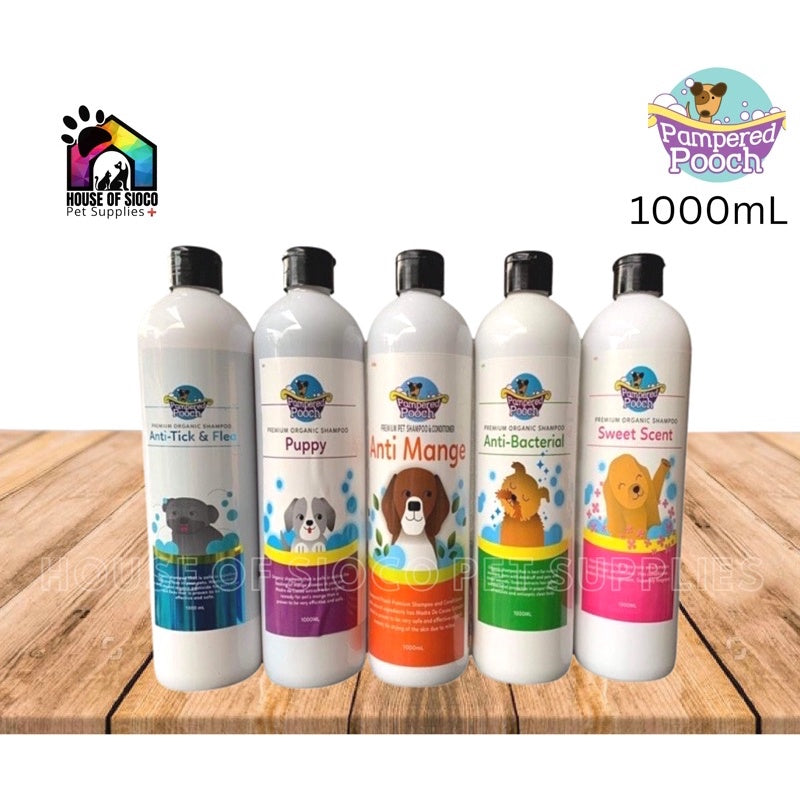 Pampered Pooch Premium Organic Shampoo For Pets 1000ml