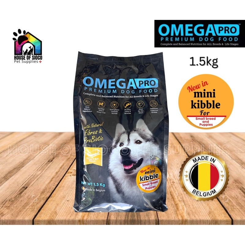 Omega Pro Premium Dry Dog Food (Mini Kibbles) 1.5kg