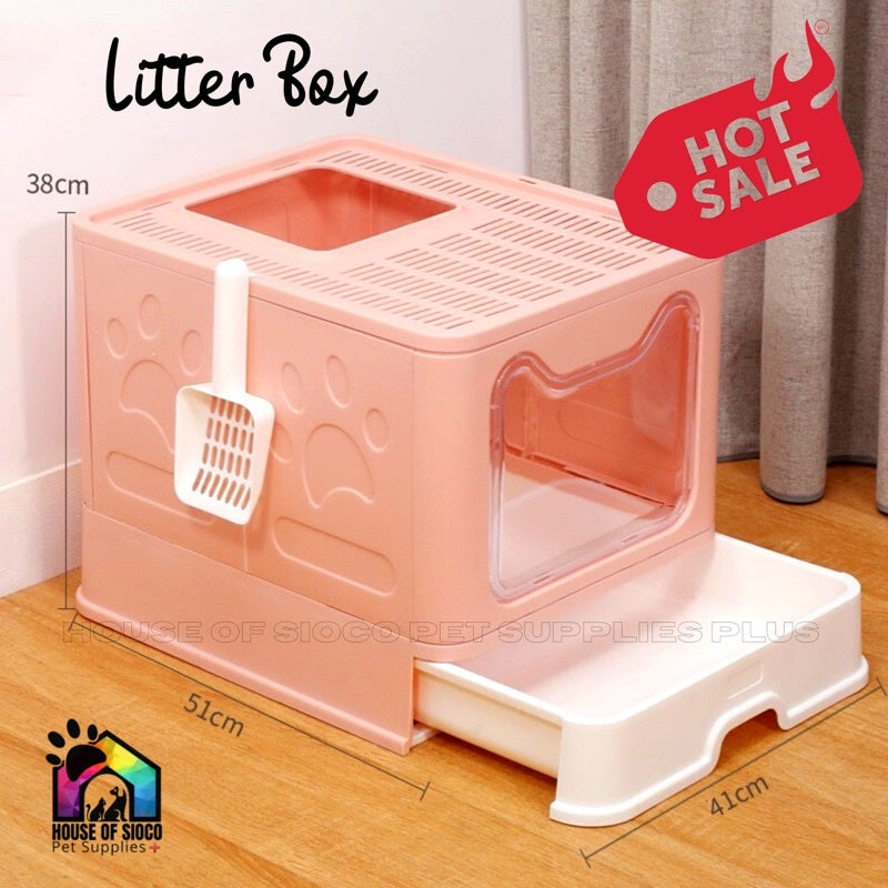 Collapsible Cat Litter Box with Scooper