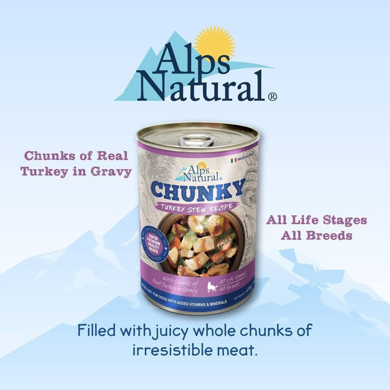 Alps Natural Chunky Wet Dog Food For Adult & Puppy 415g