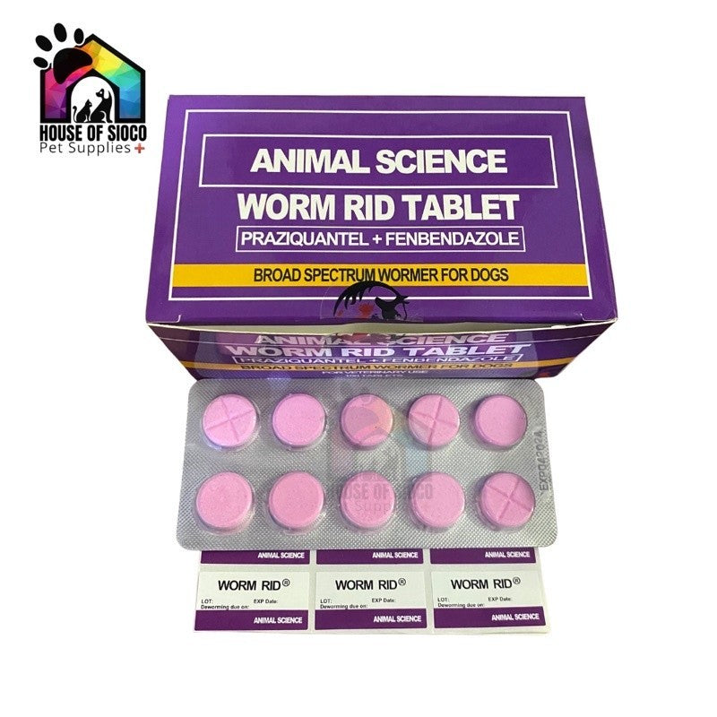 Animal Science Worm Rid Tablet Dewormer For Pets (Per Box 100tabs) NOV 2024 EXP