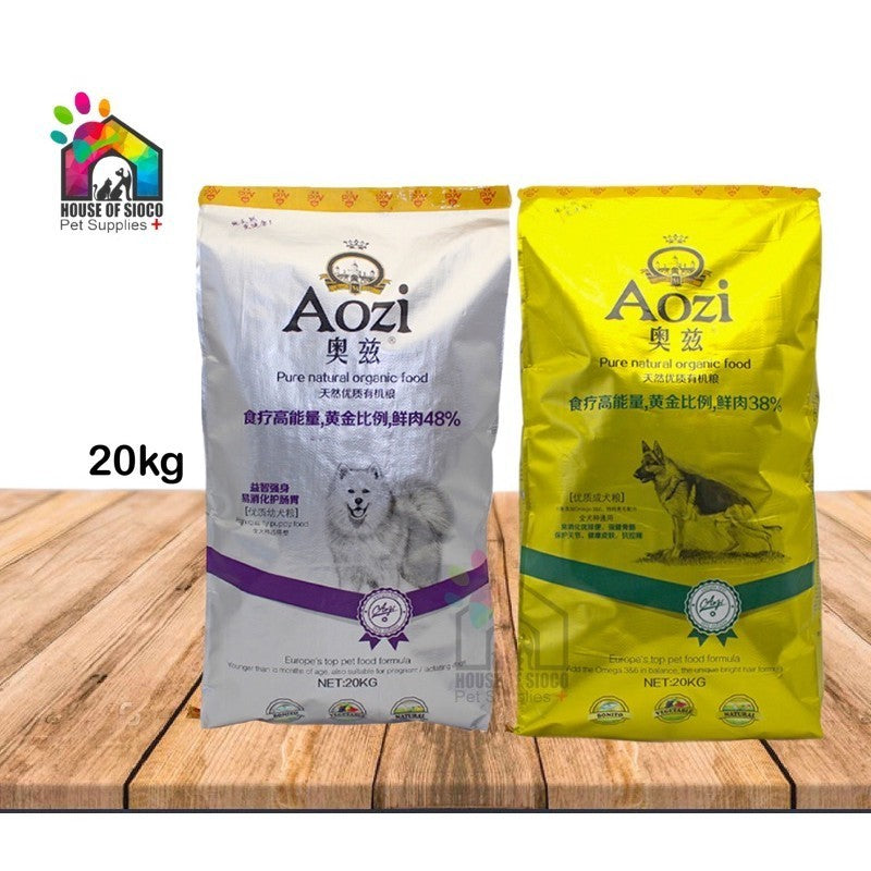 Aozi Beef, Egg, Spinach Organic Dog Food For Adult & Puppy 20kg