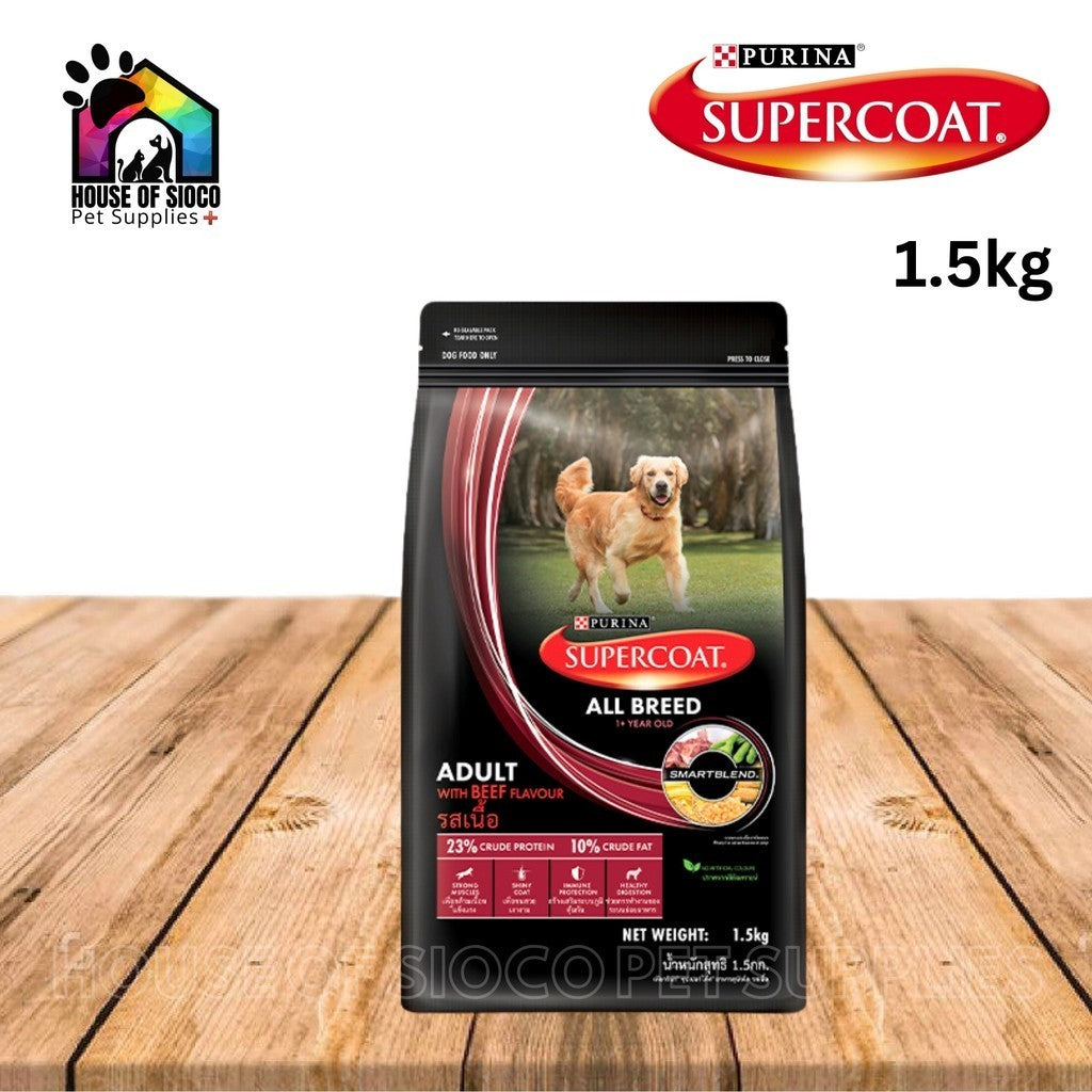 Purina Supercoat All Breed Adult Dry Dog Food 1.5kg