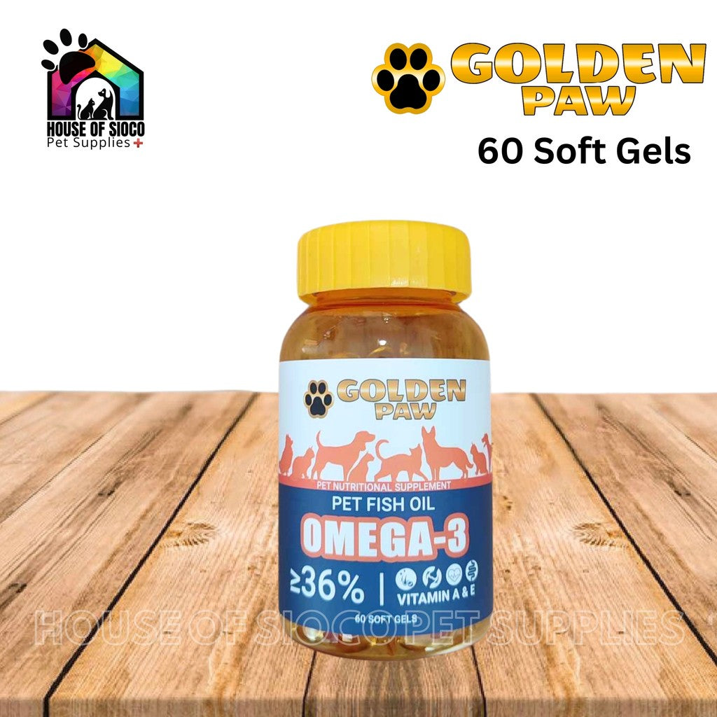 Golden Paw Omega-3 Pet Fish Oil (60 Soft Gels)