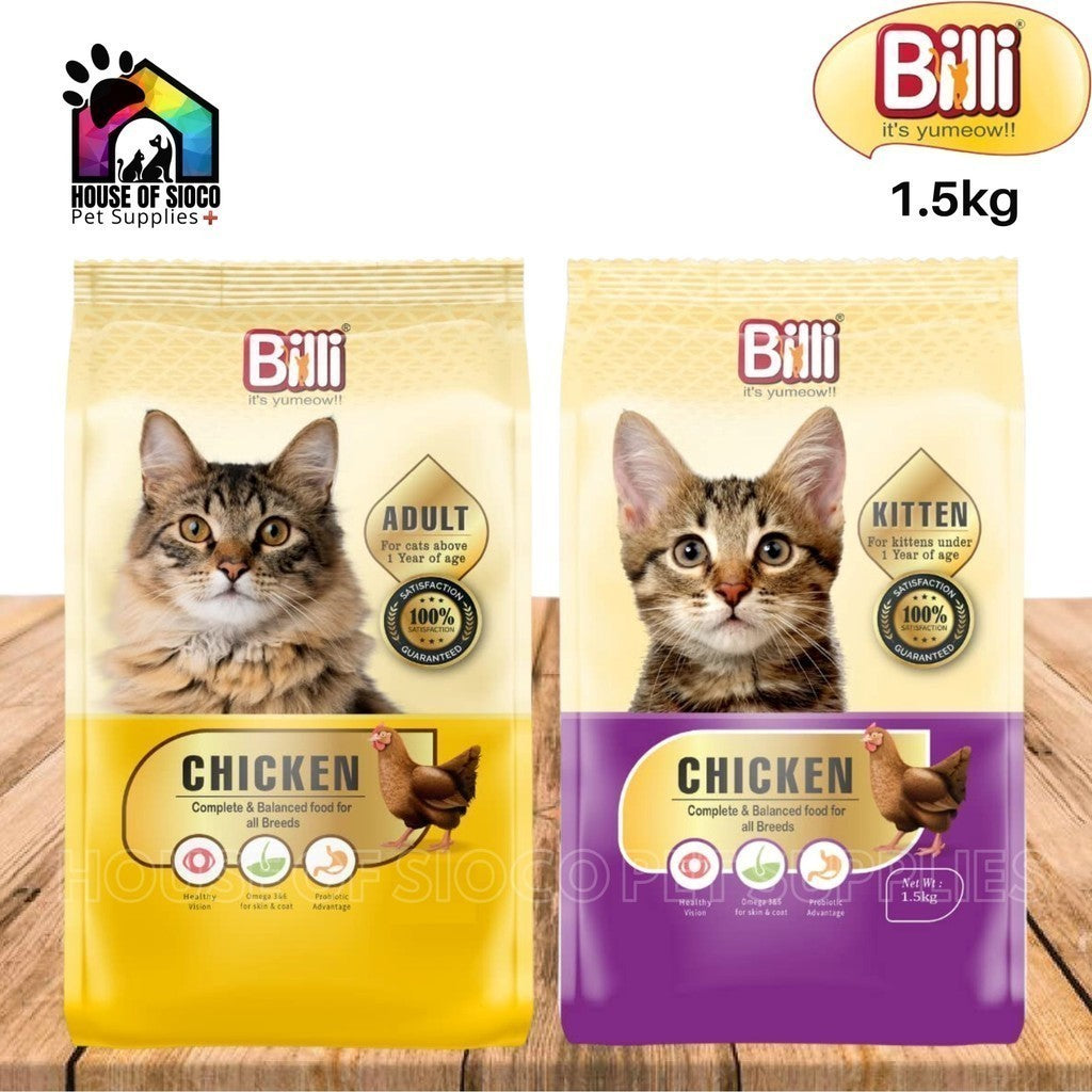 Billi Dry Cat Food For Adult & Kitten 1.5kg