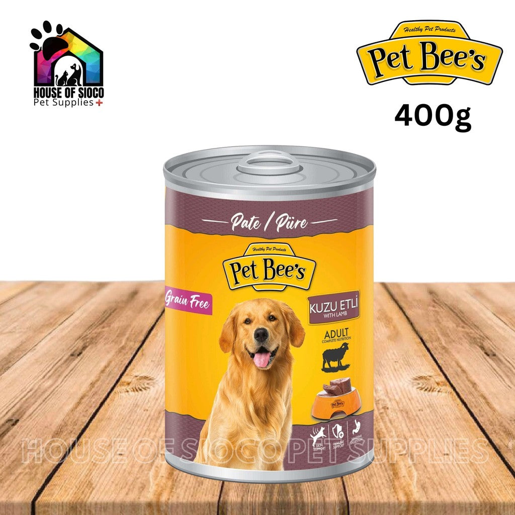 Pet Bee's Pate Adult Wet Dog Food (Grain Free) 400g (Adult Lamb)