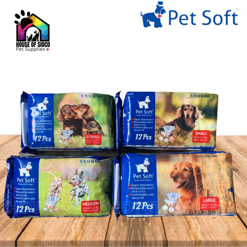 Pet Soft Disposable Female Diaper and Male Wrap (1 Pack)