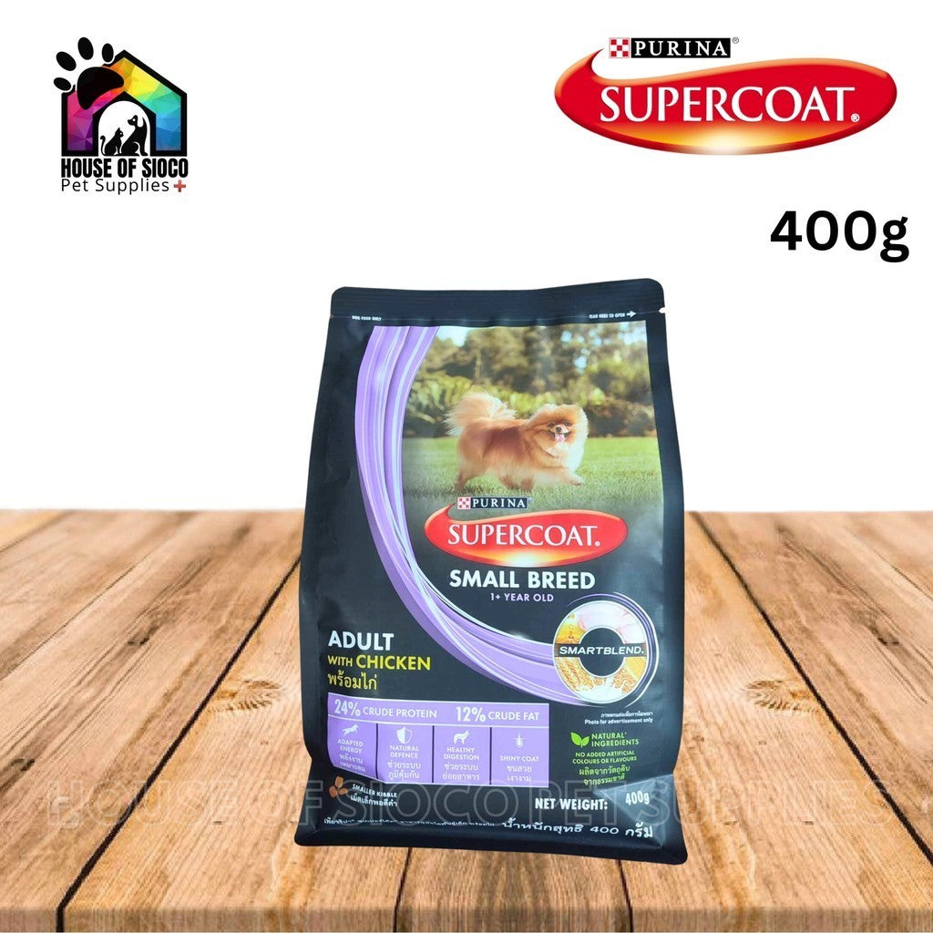 Purina Supercoat Small Breed Puppy & Adult Dry Dog Food 400g