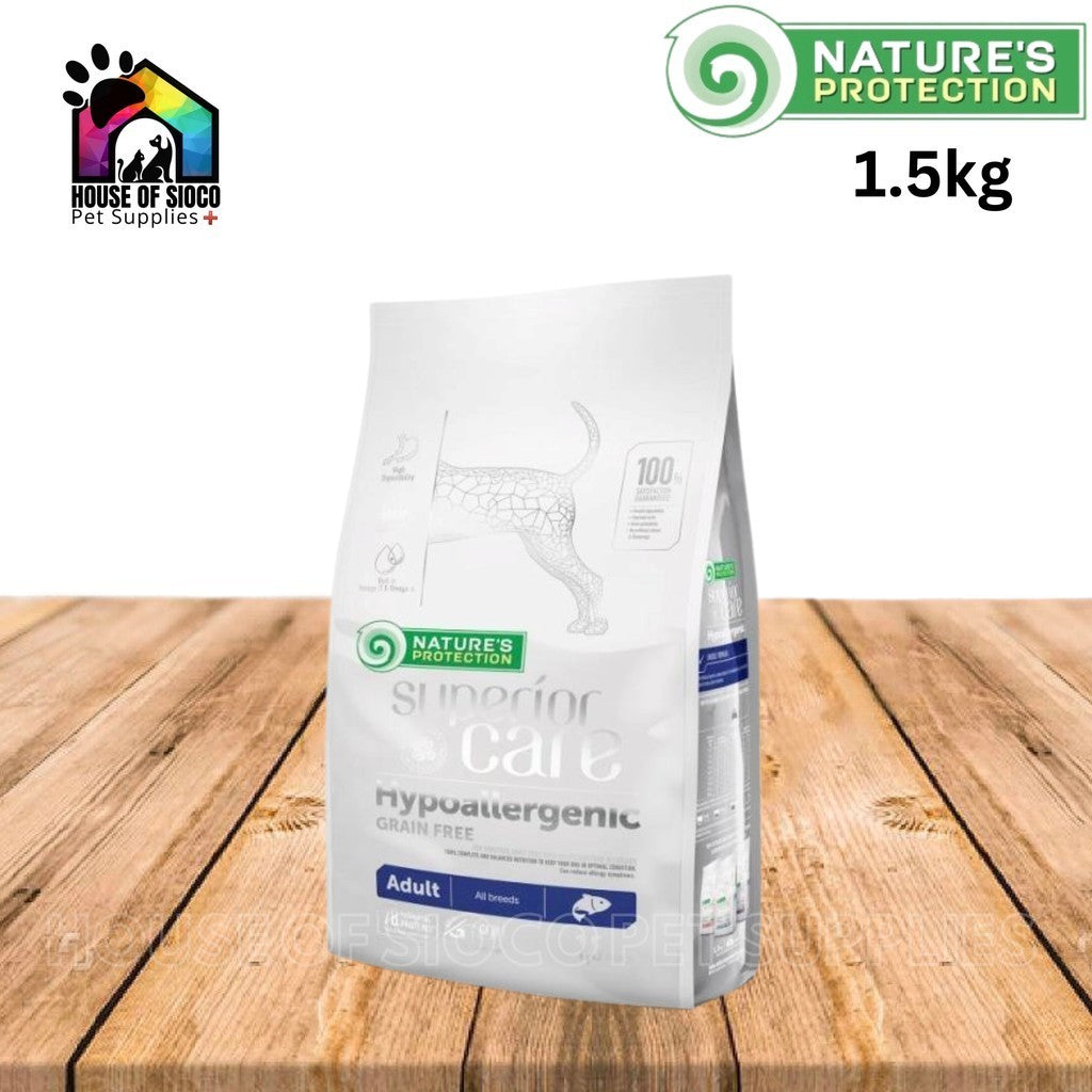 Nature's Protection Superior Care Hypoallergenic Grain Free Salmon Adult All Breed Dry Food 1.5kg