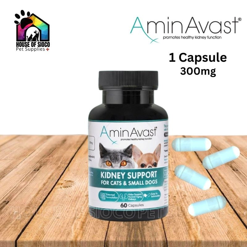 AminAvast Kidney Support For Cats & Small Dogs 300mg Per Capsule (PRESCRIPTION REQUIRED)